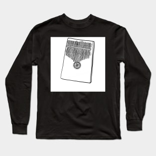 Kalimba (Black and White Line Drawing) Long Sleeve T-Shirt